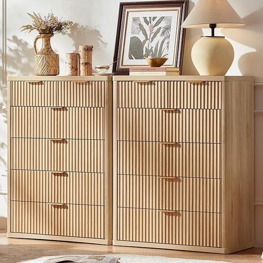 LEYAOYAO Fluted 6 Drawers Dresser by LEYAOYAO-Findtheshiningpointofyourideallife%EF%BC%81