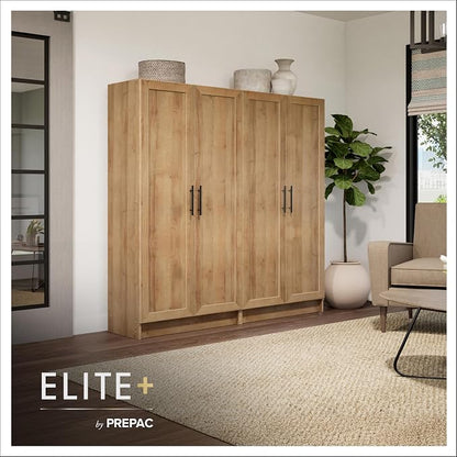 Prepac Natural Oak Elite 65" Tall Accent Kitchen Pantry Cabinet, Craft or - Image 9