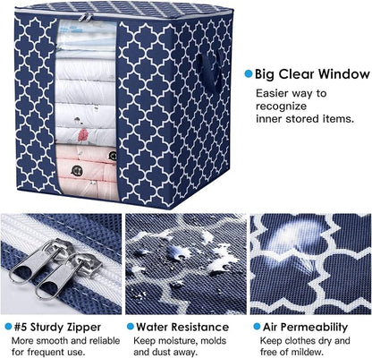 WISELIFE Storage Bags 2 Pack/100L Large Blanket Clothes Organization and - Image 3