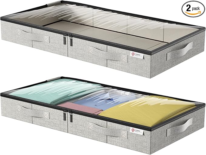 4.5 Inches Under Bed Storage Containers by YEARNINGHOME