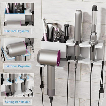 Hair Dryer Holder, Hair Tool Organizer Wall Mount, Metal Blow Dryer Holder - Image 6