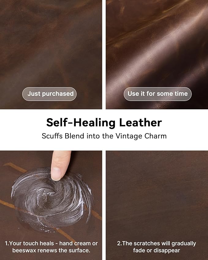 YSAGi Leather Desk Mat, 31.5"x15.8"Real Leather Desk Pad, 3mm Thick Desk Blotter - Image 4