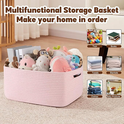OIAHOMY Storage Basket for Shelves, Closet Cube Storage Bins Baskets for - Image 4