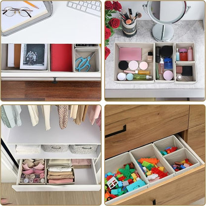 SHENLIU 12 Pack Foldable Cloth Storage Box, Drawer Organizer Clothes, Underwear - Image 5