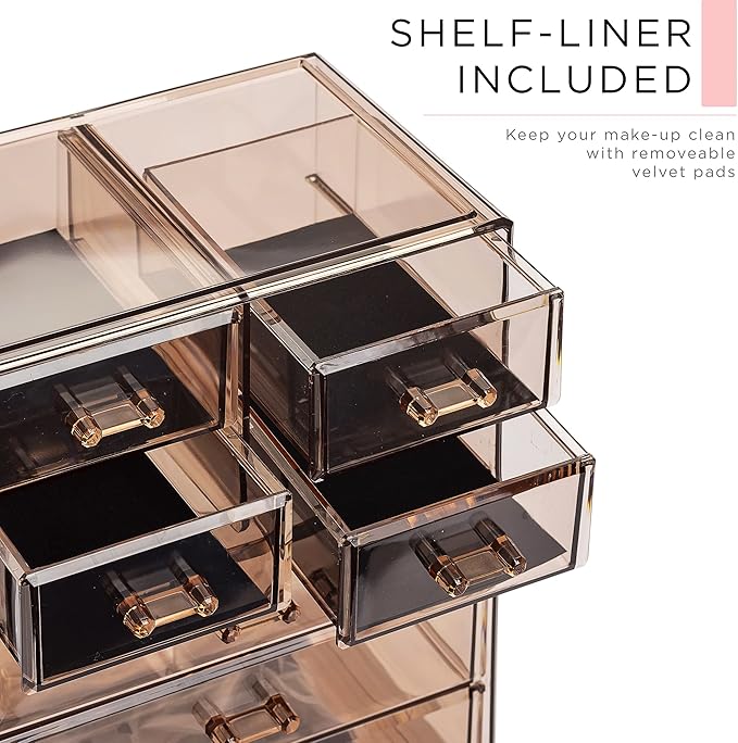Sorbus Acrylic Makeup Organizer Set, 7-Drawer Vanity & Countertop Cosmetic - Image 6