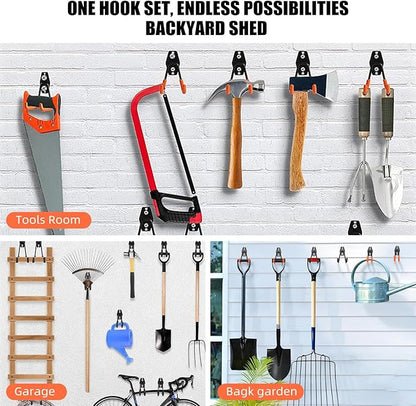 6-Pack Small Square Heavy Duty Garage Hooks, Utility Room Storage - Image 2