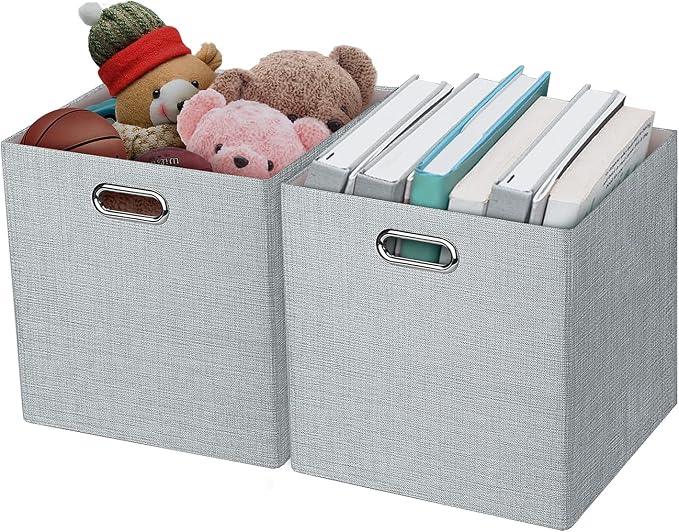 Thicker Fabric Storage Cubes 13 inch Collapsible Storage Bins by Posprica