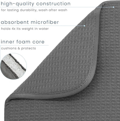 S&T INC. Dish Drying Mat XL 2 Pack, 18” x 24”, Absorbent Microfiber Kitchen - Image 3