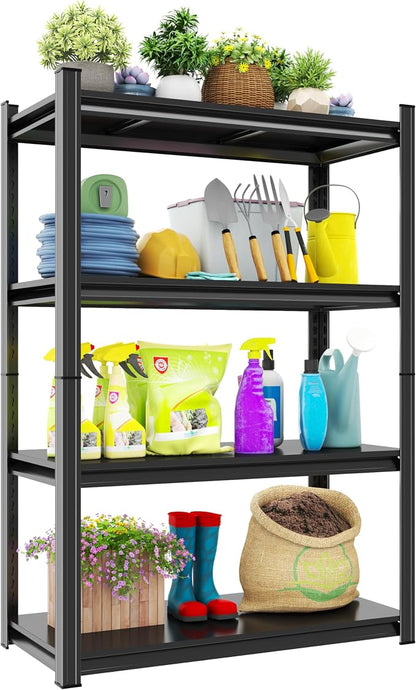 Storage Shelves, Garage Metal Shelving Unit, Adjustable, Double-Layer Column by Beaunatixx