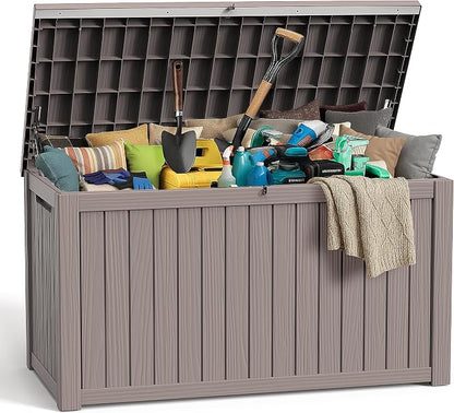280 Gallon Large Deck Box, Resin Outdoor Storage Box by OutdoorLivingPerfected