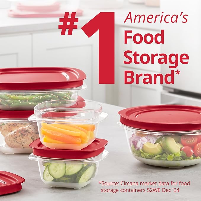 Rubbermaid EasyStore Rectangle and Square Containers, 22-Piece Set, Food - Image 5