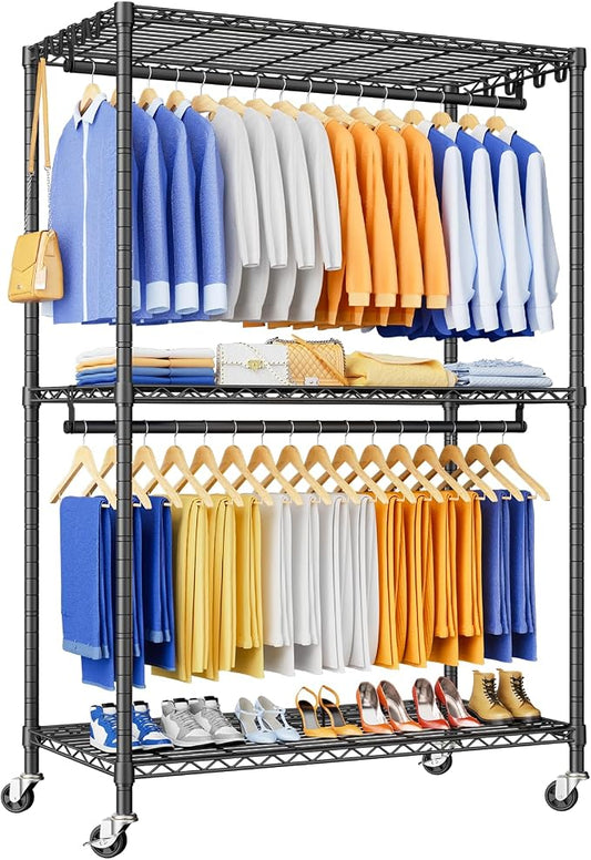 P8 Heavy Duty Clothes Rack（With Extended Width Design） Rolling Clothing Racks by UlifHome