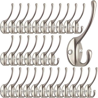 IBosins 30 Pack Heavy Duty Dual Coat Hooks Wall Mounted by IBosins