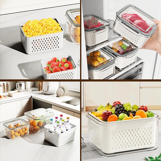 4 Pcs Fruit Storage Containers for Fridge - Image 7