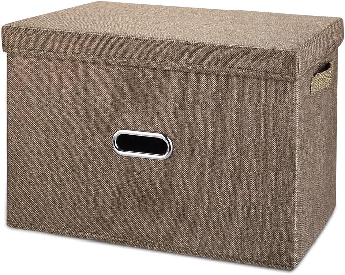 Large Linen Collapsible Storage Bins by Unknown