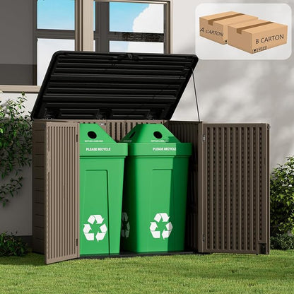 ZZM Large Outdoor Storage Shed, 48 Cu Ft Resin Versatile Storage Cabinet - Image 6