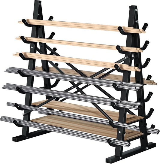 7-Tier Horizontal Storage Rack, Heavy-Duty Freestanding Steel Horizontal Bar by Aparecium