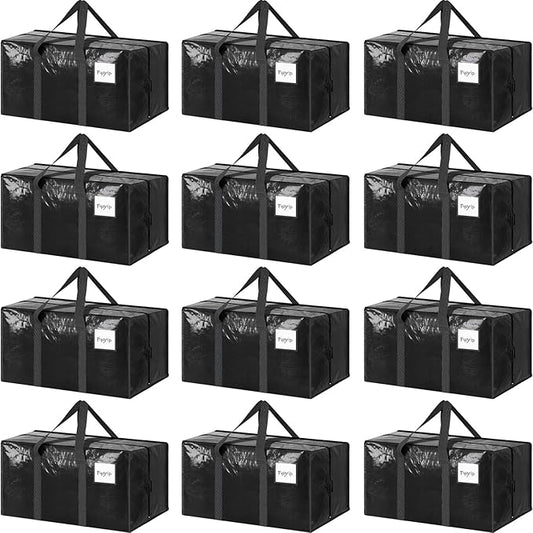 12 Pack Extra Heavy Duty Large Moving Bags by Fygrip