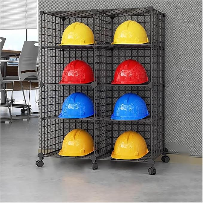 Stackable Safety Helmet Storage Boxes, Large Adjustable Hard Hat Placement by Unknown