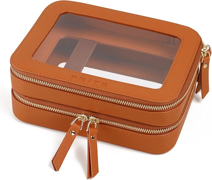 Prite Large Clear Makeup Bag Double Layer Makeup Bag by Prite