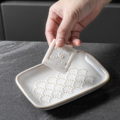 Gomakren Soap Dish for Shower, Christmas Ceramic Soap Dishes for Bar Soap Sponge - Image 3