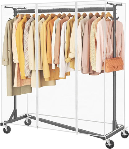 Hoctieon Z Clothes Rack with Cover, Metal Heavy Duty Clothing Rack, Rolling by Hoctieon