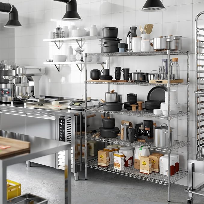 21" Deep x 48" Wide x 64" Height Wire Shelving Kit | 5-Tier | NSF Commercial - Image 6
