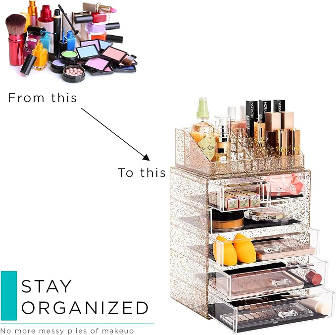 Sorbus Clear Cosmetic Makeup Organizer - Image 7
