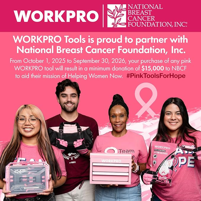 WORKPRO 8-Piece Pink Garden Tool Set, Stainless Steel Gardening Tools - Image 2