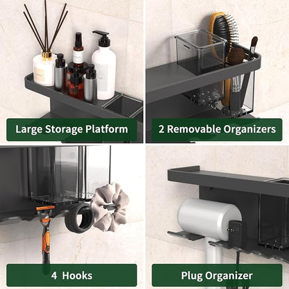 Hair Dryer Holder Wall Mounted Adhesive/Drilling, Hair Dryer Storage Organizer - Image 3