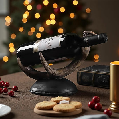 Antler Wine Bottle Rack, Rustic Resin Countertop Single Wine Bottle Holder - Image 4