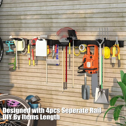 64 Inches Garage Organization, Wall Mount Garden Tool Organizer, 880lbs - Image 8