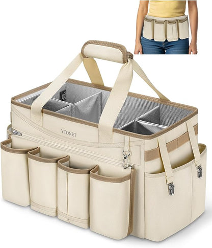 Ytonet Cleaning Caddy Bag with Detachable Apron, Extra Large Cleaning Supplies by YTONET