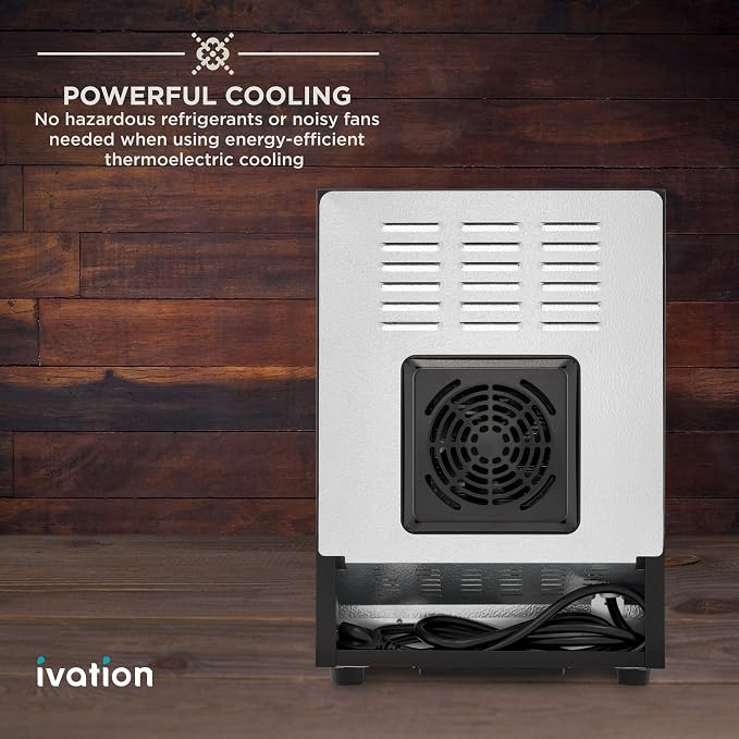 Ivation Premium 6 Bottle Horizontal Thermoelectric Wine Cooler/Chiller Counter - Image 6
