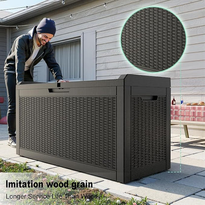 60 Gallon Waterproof Resin Deck Box, UV Resistant Outdoor Storage - Image 3