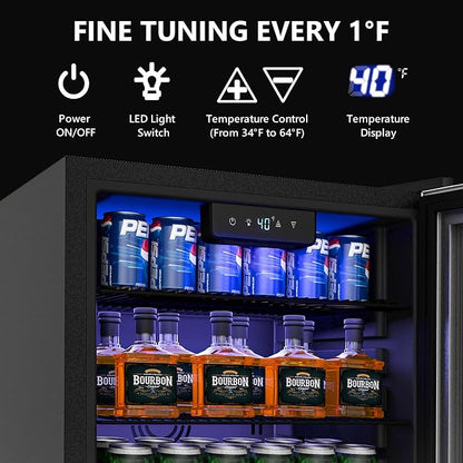 Beverage Refrigerator and Cooler, 126 Can Mini fridge - Image 2