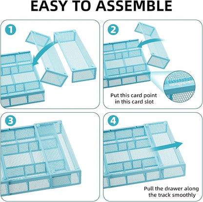 Marbrasse Expandable Desk Drawer Organizer, Mesh Drawer Organizer Tray - Image 7