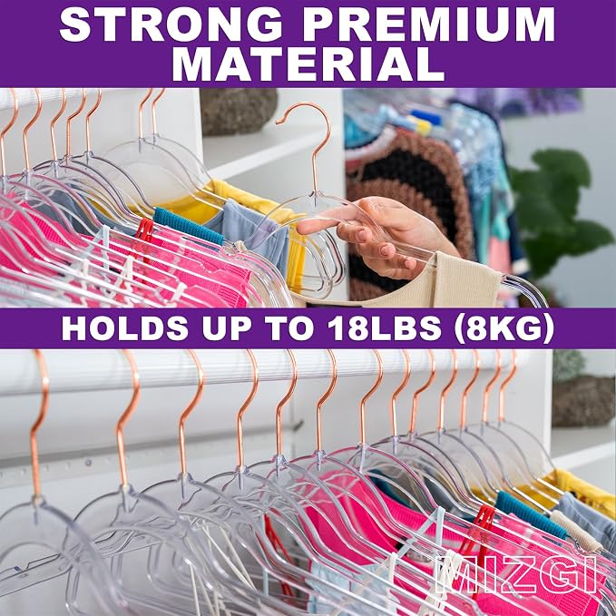Premium Clear Invisible Acrylic Hangers, Crystal Plastic Hangers, Pants & Dress - Image 3