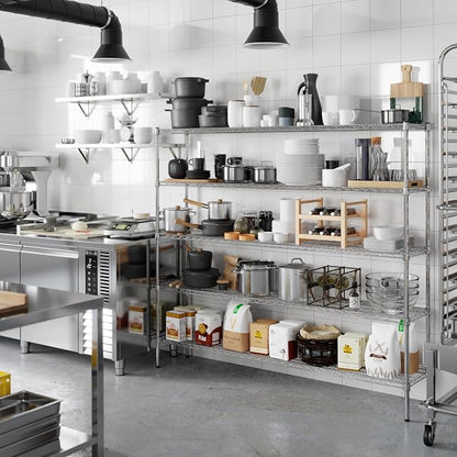 14" Deep x 72" Wide x 64" Height Wire Shelving Kit | 5-Tier | NSF Commercial - Image 6