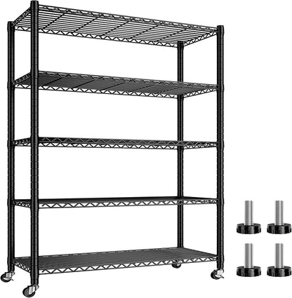 REIBII Storage Shelves Load 1980LBS, 5 Tier Metal Shelving Unit by REIBII