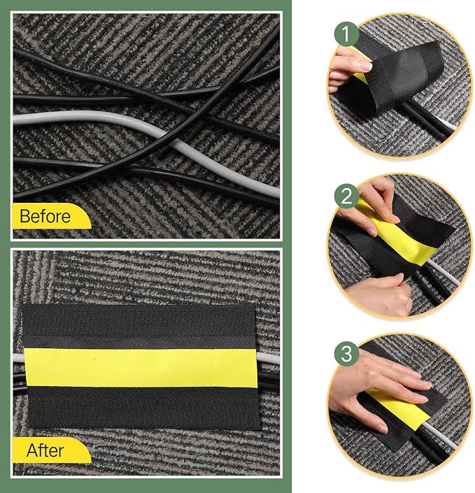 WILLBOND Carpet Cord Cover Cable Protector Floor Cover Cable Protector - Image 3