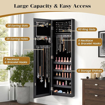 Giantex Wall or Door Mounted Jewelry Cabinet - Image 4