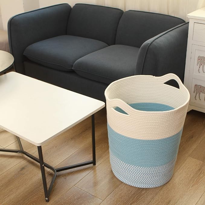 Sea Team Large Size Cotton Rope Woven Storage Basket - Image 2
