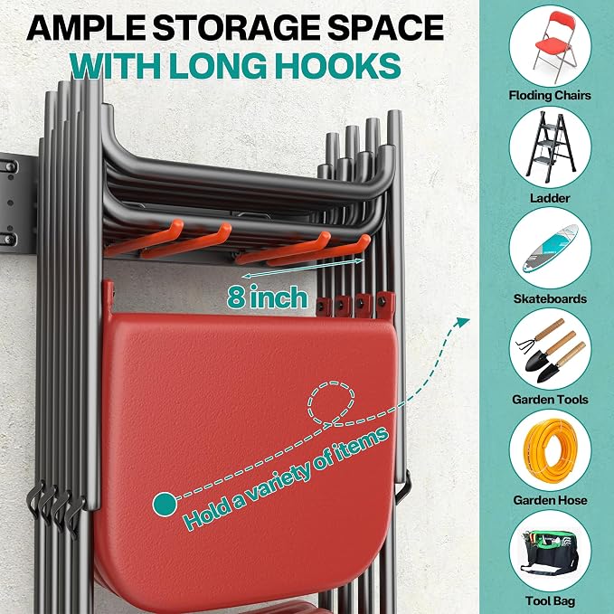 EVERHANGER Garage Tool Storage Organizer Wall Mount, Versatile Garden Tool Rack - Image 3