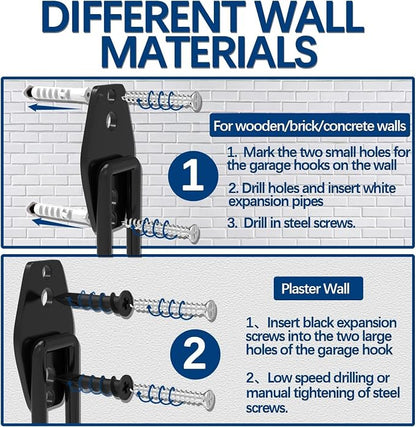 3-H Garage Wall Hooks 60 Pack, Heavy Duty Garage Hooks - Image 5