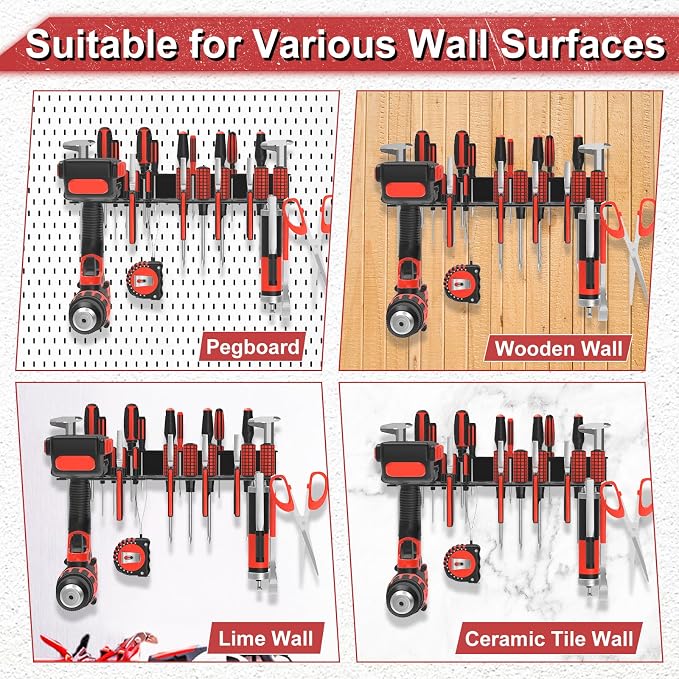2Pcs Metal Screwdriver Organizer, Wall Mount Plier Organizer Hammer Holder - Image 7