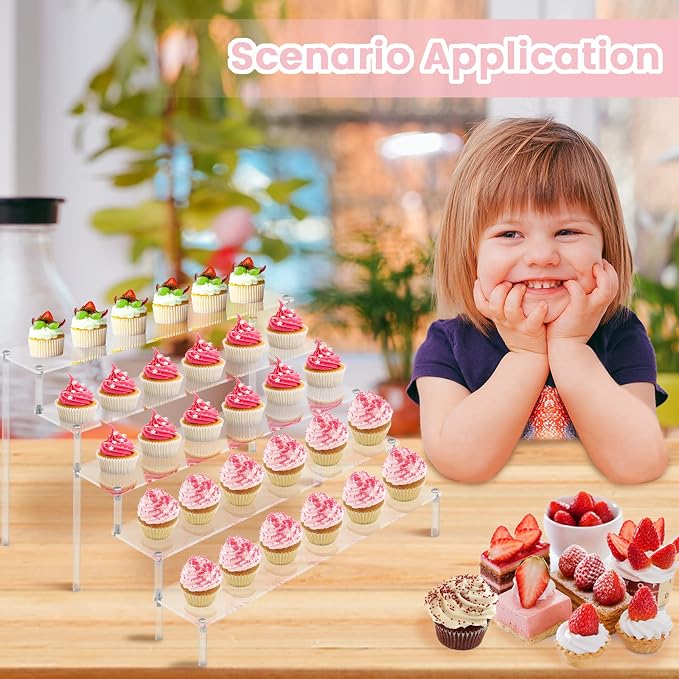 ULENDIS 5 Tier Acrylic Stands for Display, Tabletop Cupcake Stand for - Image 6