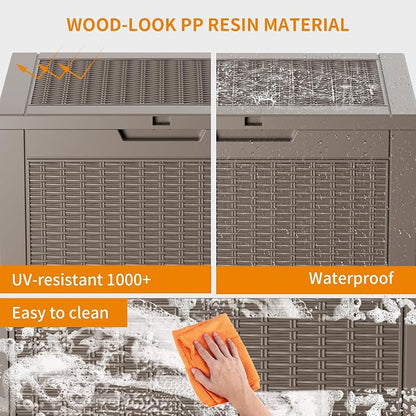 32 Gallon Outdoor Storage Box, Large Resin Deck Box - Image 6