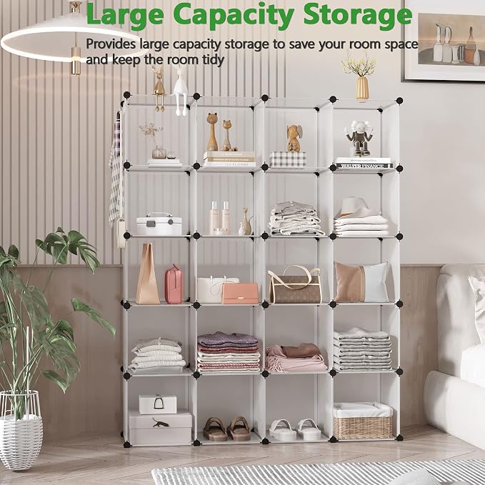 C&AHOME Cube Storage Organizer, 20-Cube Shelves Units, Closet Cabinet, DIY - Image 2