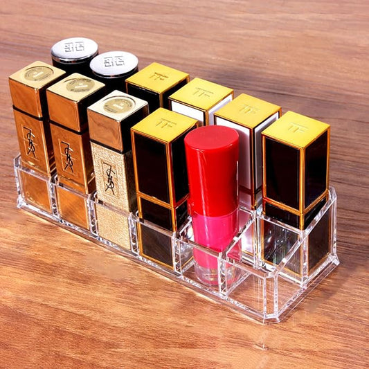 Lipstick Holder 12 Spaces Lipgloss Organizer, 2 Rows by LtyTz